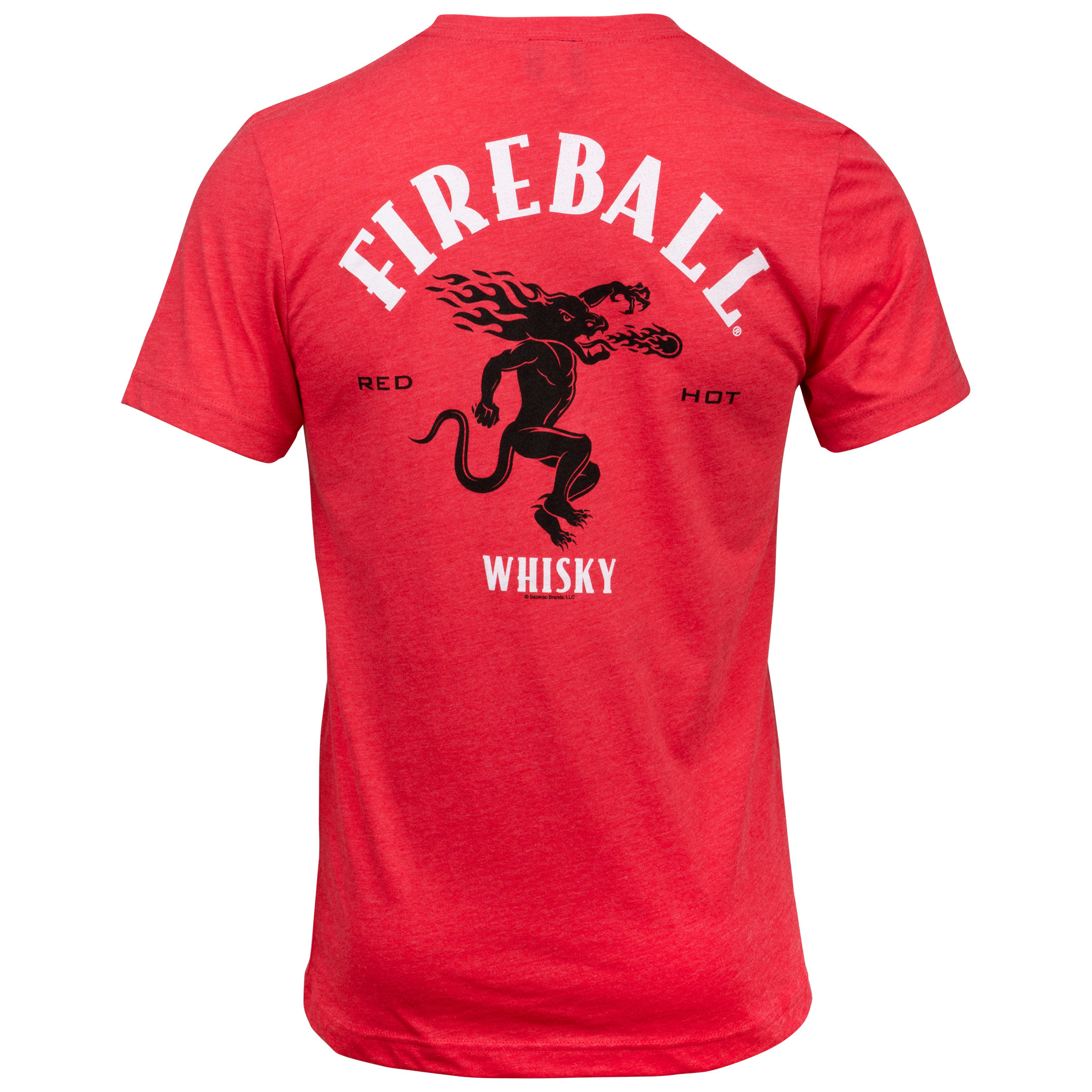Fireball Whiskey Red Hot Logo Front and Back Print T-Shirt